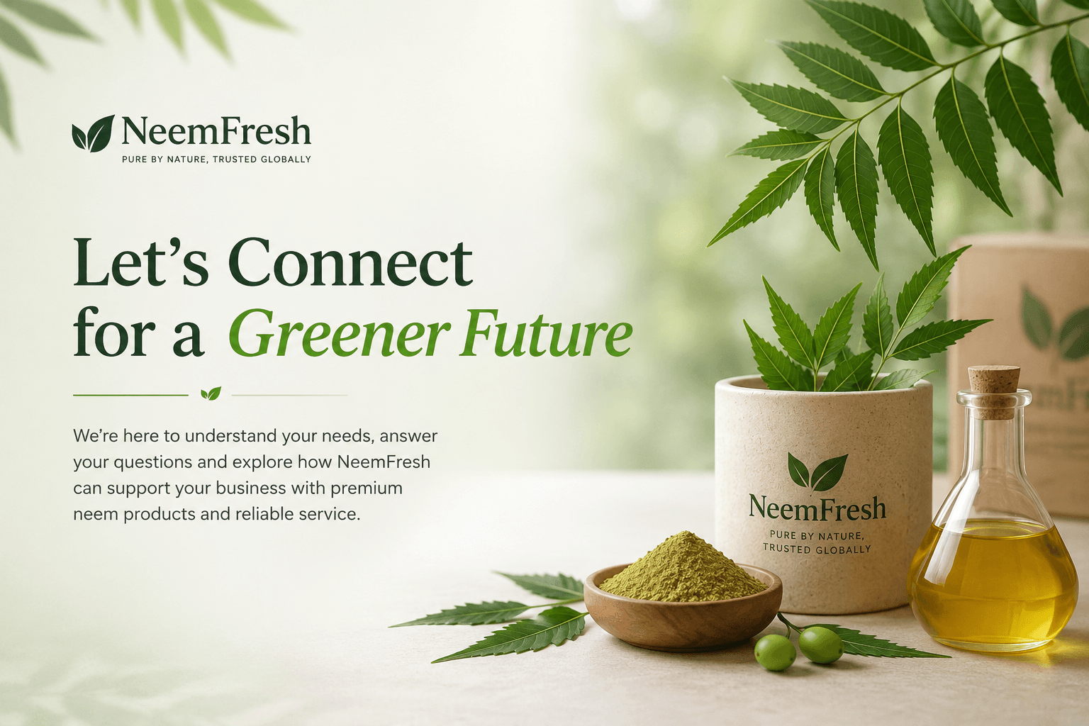 Equipe de atendimento comercial da NeemFresh